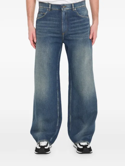 Dolce & Gabbana logo patch wide jeans Blue GP18LDG8OV1