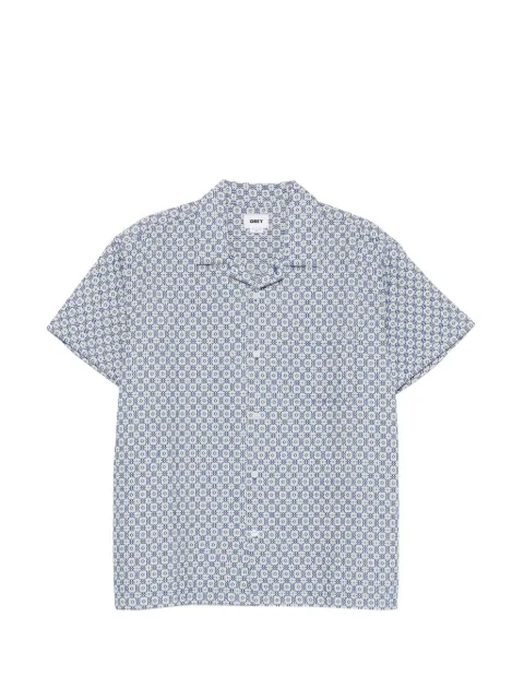 Obey patterned short-sleeve shirt Blue 181210452
