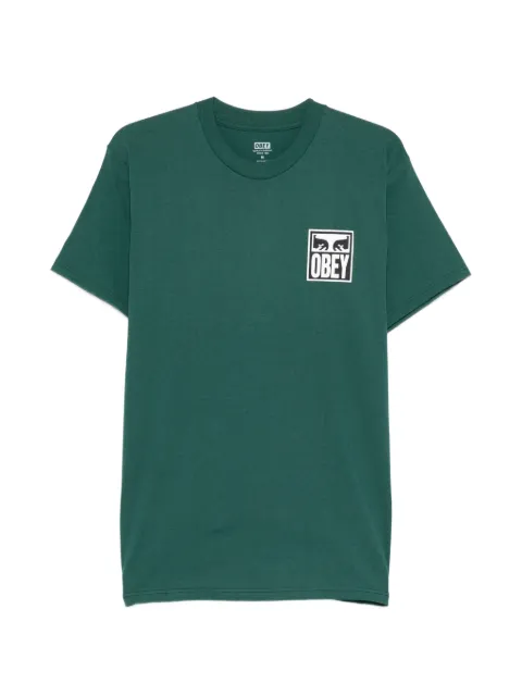 Obey logo-print short-sleeve T-shirt Green 165262142
