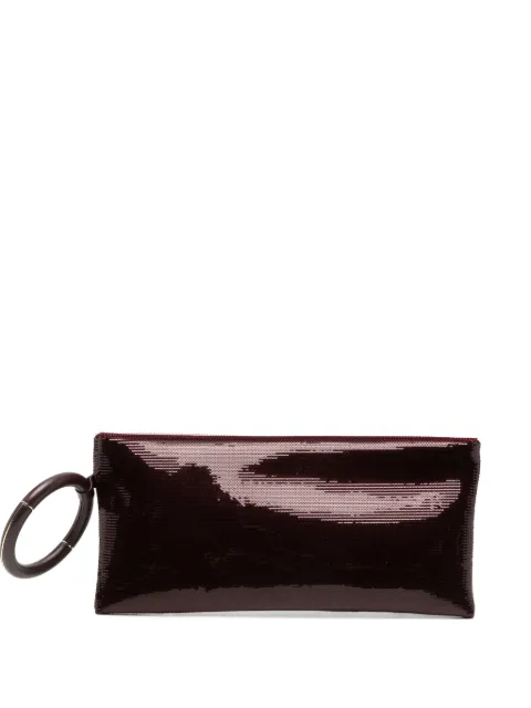 TOM FORD sequin-embellished leather-trim clutch bag Red L1925ISA080P