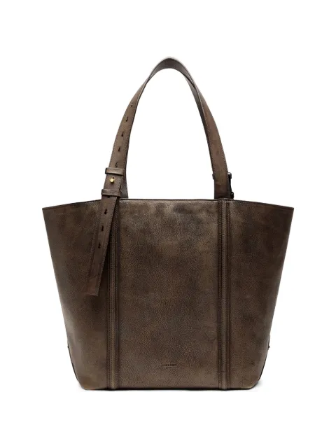 Golden Goose 24/7 East West bag in dark brown distressed leather Brown GWA00785A000753