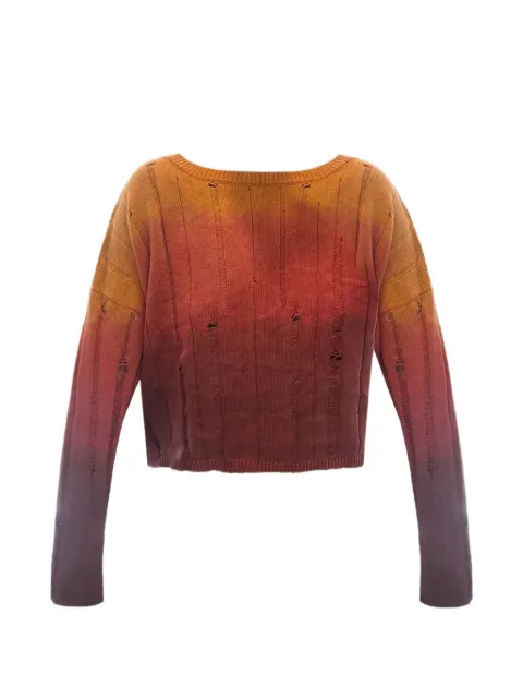 Leslie Amon distressed ombré sweater Orange LAMSSSS26059