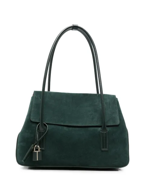 TOM FORD suede padlock-detail shoulder bag Green L1936LCL068P