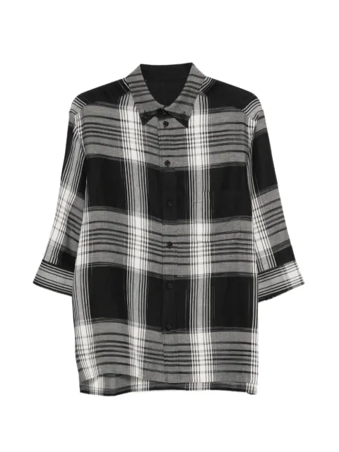 Yohji Yamamoto plaid button shirt Black HKB67053
