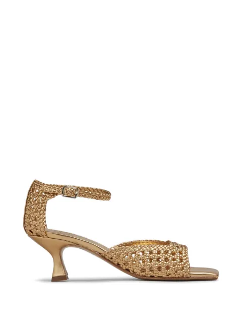 Souliers Martinez woven leather sandals Gold VERONICAWOVENLEATHER