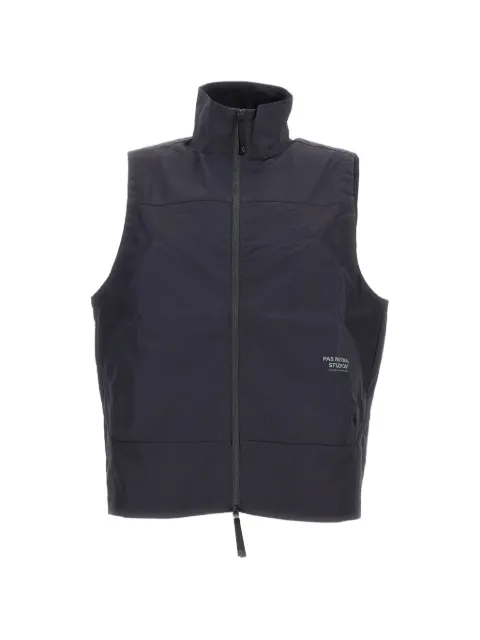 Pas Normal Studios high-collar reflective logo vest Grey NL2029AR