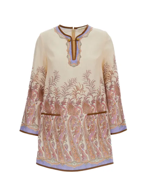 ZIMMERMANN Alchemy paisley-print mini dress Neutrals 7940DS262