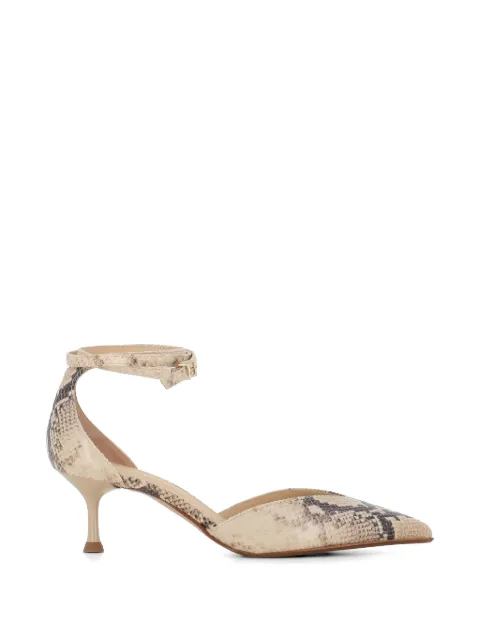 Sergio Levantesi Décolletè Camelia 6 Aspis ankle strap snakeskin pumps Neutrals CAMELIA6