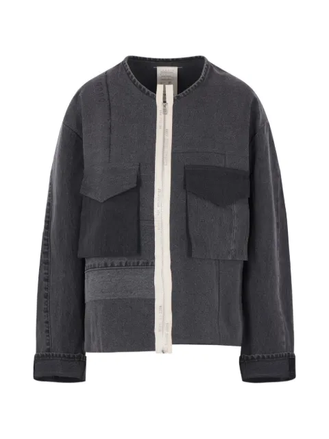 Kuro asymmetric frayed jacket Grey 963118BLACKASSORT