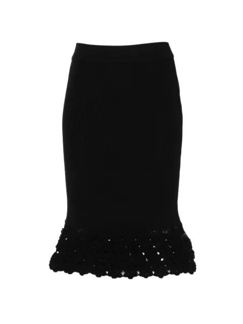GANNI crochet midi skirt Black A1090204