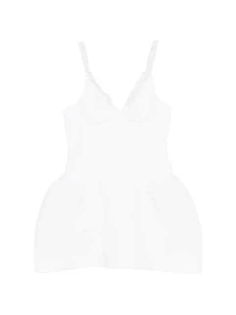SHUSHU/TONG lace bow mini dress White FSDFDR16GIO274WH100