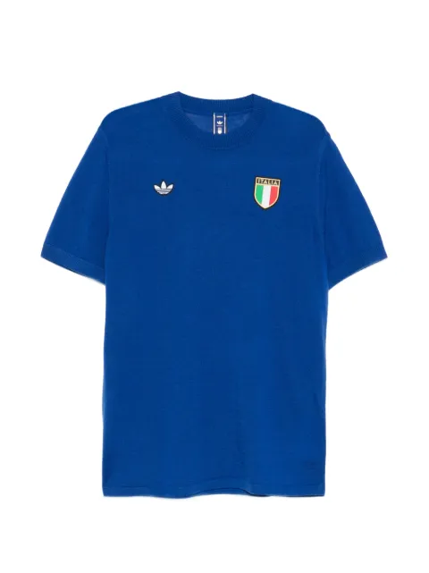 adidas logo patch crew-neck T-shirt Blue JN3706