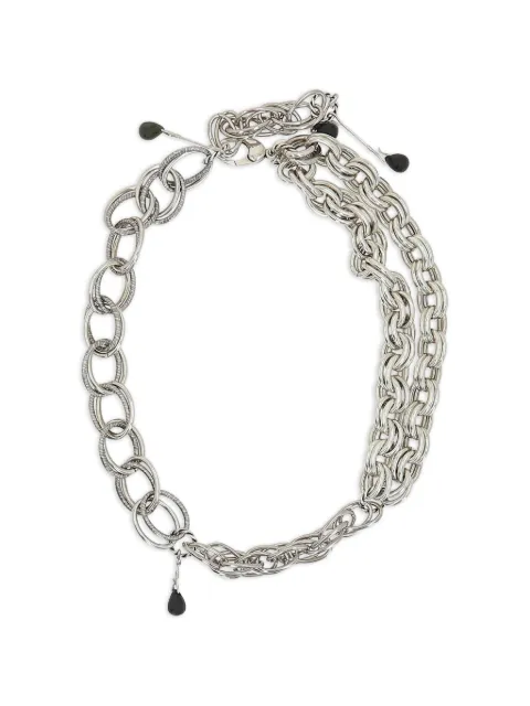 Namacheko onyx-pendant chain necklace Silver NS269920