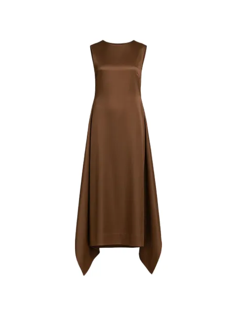 Alberta Ferretti organza boat-neck maxi dress Brown AEF261M04430119