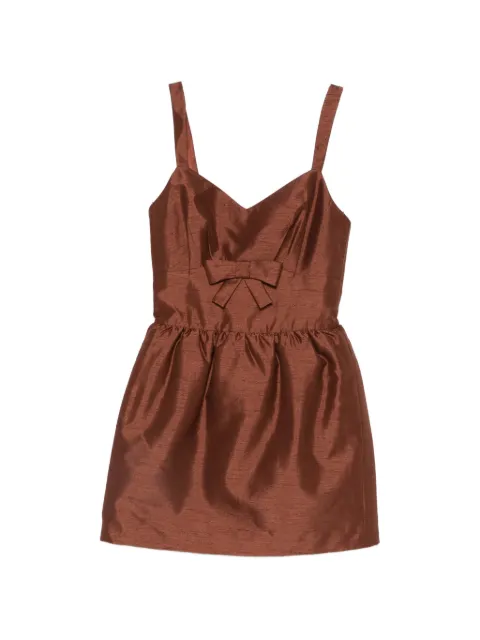 SHUSHU/TONG bow detail mini dress Brown FSDFDR08FLA001BN100