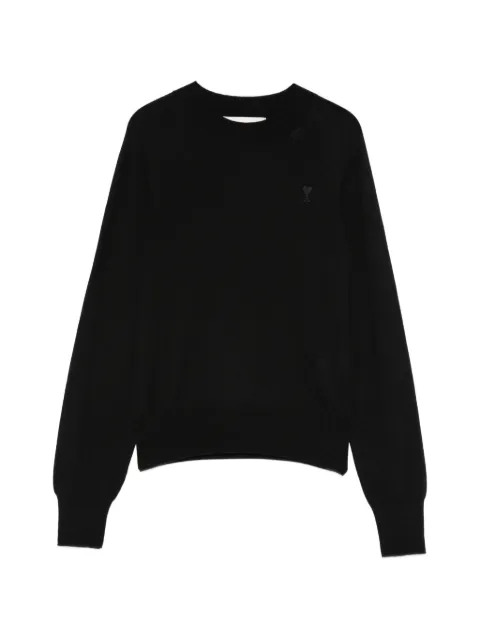 AMI Paris crewneck detail jumper Black FKS867KN0039