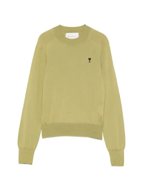 AMI Paris appliqué sweater Green FKS867KN0039