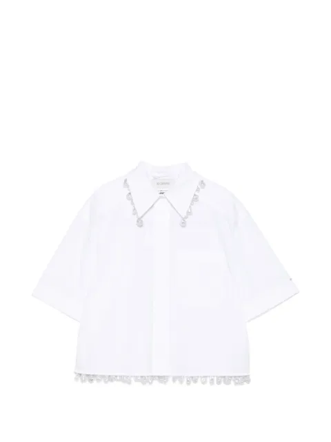 Sportmax pearl-embellished cropped shirt White 2612111072600