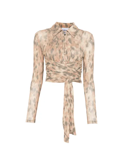 GANNI tie waist shirt Neutrals A1040356