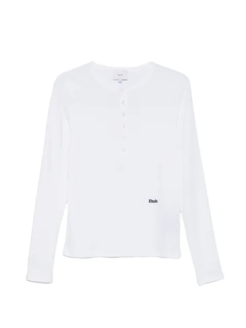 RHUDE button-up long-sleeve T-shirt White RHSS26TT01361