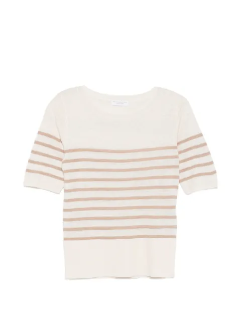 Majestic Filatures round-neck striped T-shirt Neutrals K264FPU781