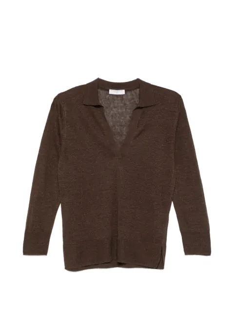 Majestic Filatures collared sweater Brown KE6K194FPO044