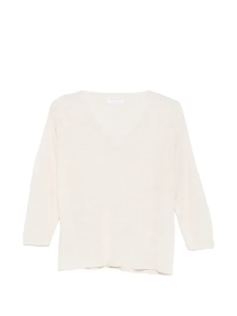 Majestic Filatures V-neck T-shirt Neutrals KE6K194FPU784