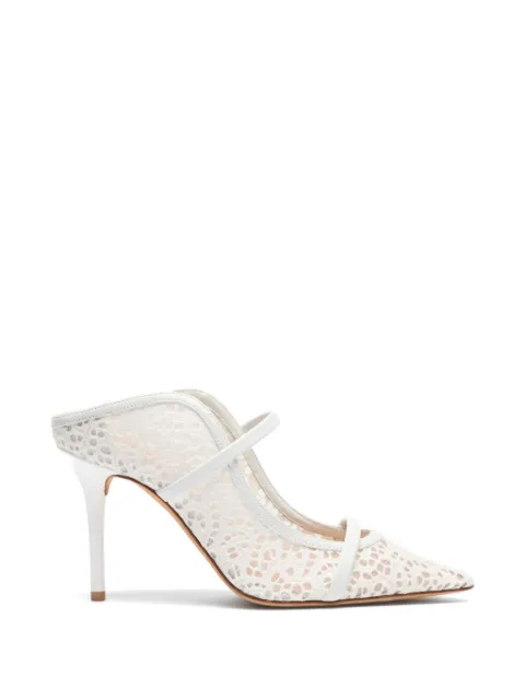 Malone Souliers Maureen broderie mesh mules White MAUREEN85320