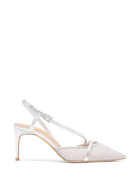 Malone Souliers shimmer organza slingback pumps White VALERIA7019