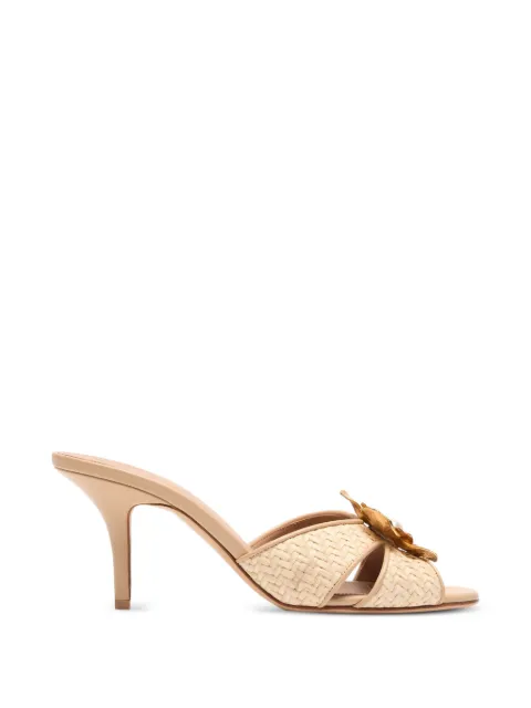 Malone Souliers flower raffia sandals Neutrals SURI701