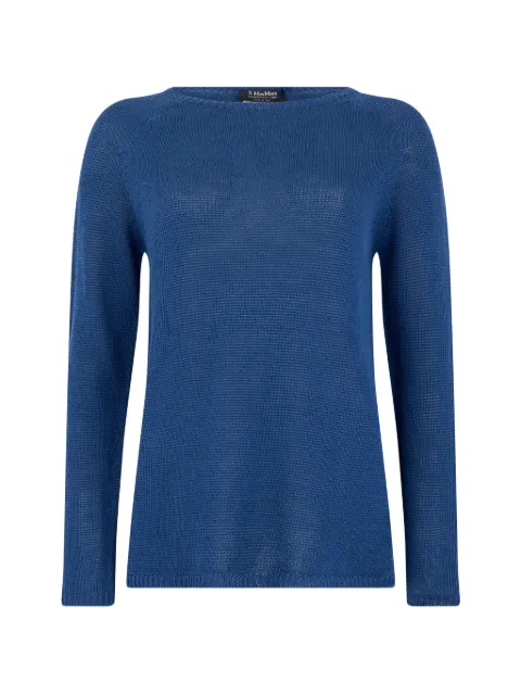 'S Max Mara boat-neck long-sleeves top Blue 2619361013600