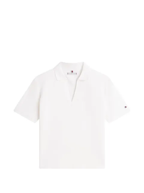 Tommy Hilfiger V-neck short-sleeve polo shirt White WW0WW48720YBL