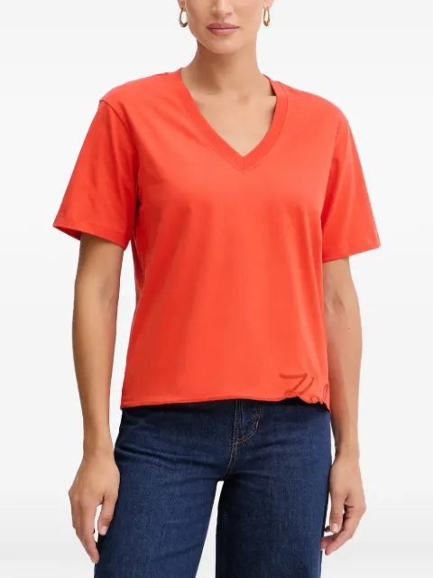 Karl Lagerfeld embroidered V-neck T-shirt Orange B1W17031518