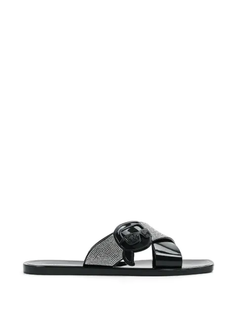 Karl Lagerfeld Ikon NFT crystal-embellished slides Black KL80004S989