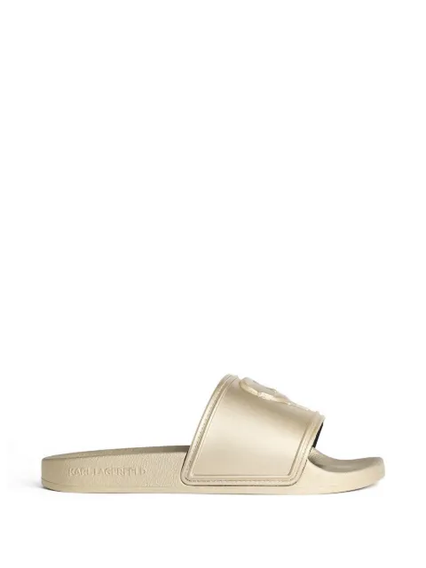 Karl Lagerfeld embossed logo slides Gold KL80919MVGD
