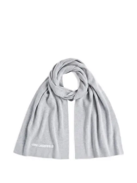 Karl Lagerfeld logo-embroidered scarf Grey A3W33144257