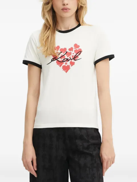 Karl Lagerfeld heart-motif T-shirt White A3W17015B09