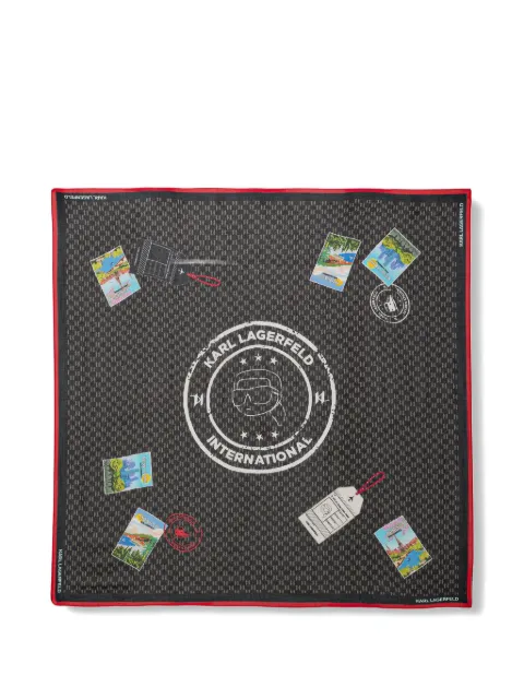 Karl Lagerfeld monogram scarf Black B1W330322LS