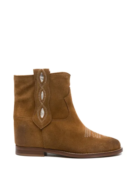 Via Roma 15 round-toe stitched boots Brown 4665