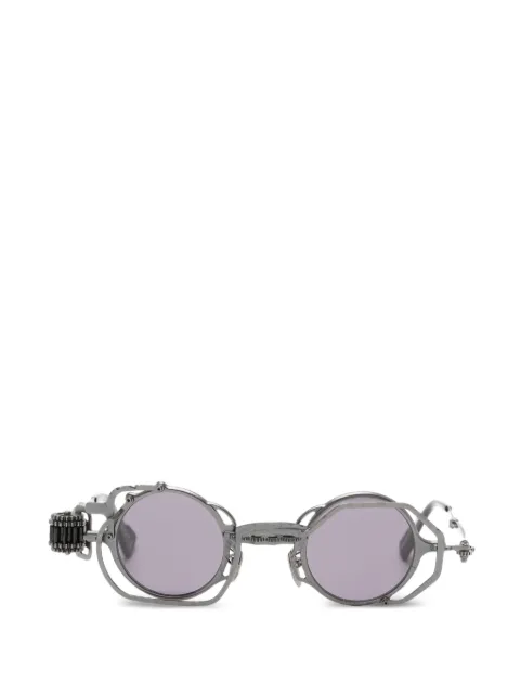 Kuboraum textured round-frame sunglasses Silver Z50RH