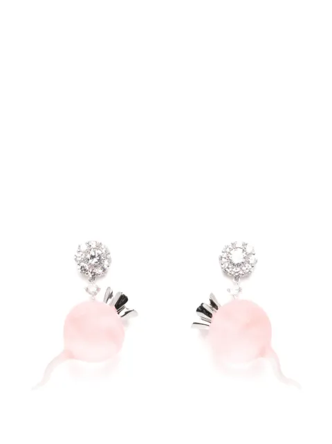 YVMIN flower-embellishment drop earrings Silver 26089PNK00DLR