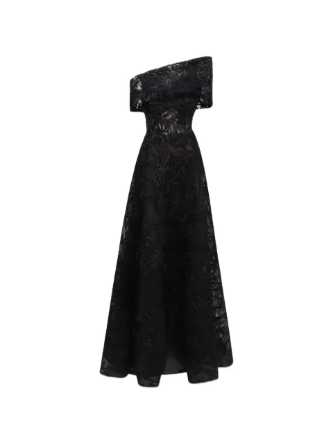 Gemy Maalouf asymmetrical-neck maxi dress Black GMW257387LD