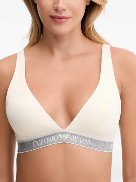 Armani Exchange logo-tape triangle bra Neutrals AF15345EW000436