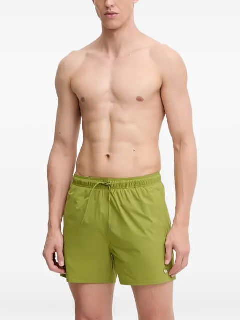 Armani Exchange drawstring-waist logo-patch swim shorts Green AF12331EM000583