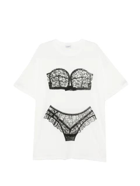 Vaquera lingerie-print cotton T-shirt White VAQ11T018