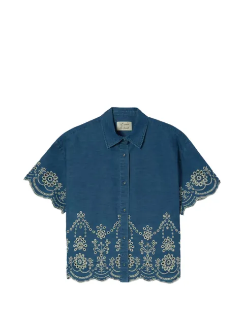 MC2 Saint Barth embroidered shirt Blue CEM000100473L