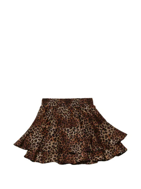 MC2 Saint Barth Eivissa animal-print tiered mini skirt Neutrals EIV001