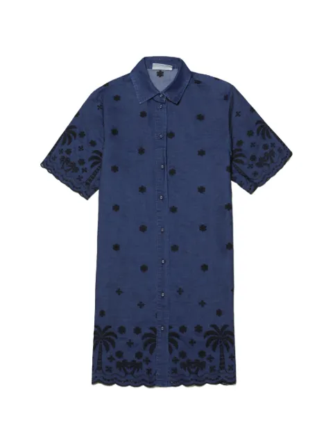 MC2 Saint Barth palm-tree shirt dress Blue ARA0001