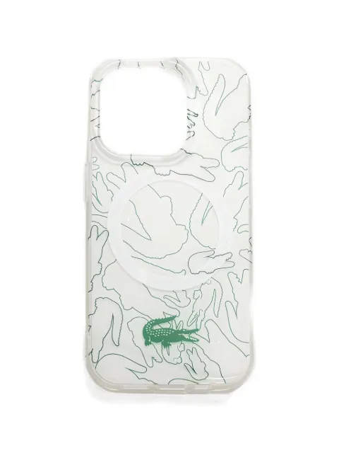Lacoste crocodile-pattern iPhone 15 Pro Max case White LCHMP15LUREH