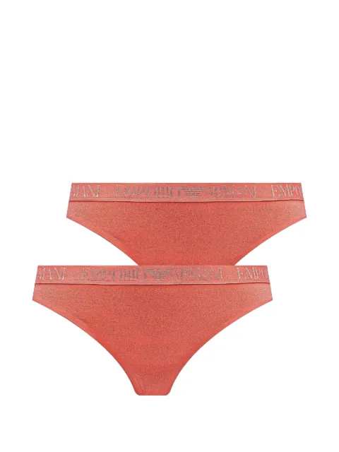Armani Exchange logo-waistband thongs Orange AF10891EW000402